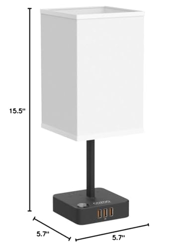 cozoo Bluetooth/WiFi RGB Bedside Table Lamp with 3 USB Ports & 2 Outlets, Dimmable LED Light for Home/Bedroom/Living Room