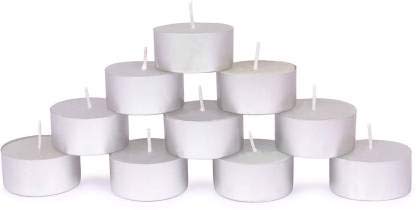 AKH69 Tealight Candles Pure Wax, Unscented, 9 Hours Burning time, White Unscented Tea Light Candles for Date (Pack of 20) Candle