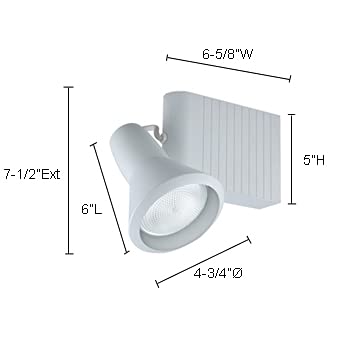 Jesco Lighting Hmh907P30391W Classic 907 Series Metal Halide Track Light Fixture, Par30, 39 Watts, White Finish