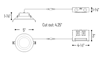 Nora Nlth-41Tw-Mpwle4 Theia Led Downlight With Selectable Cct (2700K/3000K/3500K/4000K/5000K), No Housing Required, Matte Powder