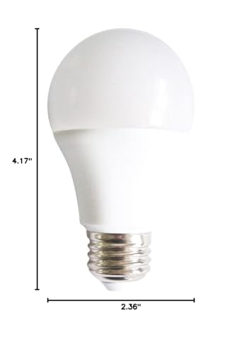 Elitco Lighting LED A19 Bulbs, 5000K, 10W (60W Equivalent), Frosted White, 6 Pack, Non-Dimmable, 15000 Hours,