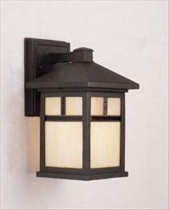 FORTE Exterior Wall Light Honey Glass Shades 10Hx6Lx10W Black Model 1773-01-04