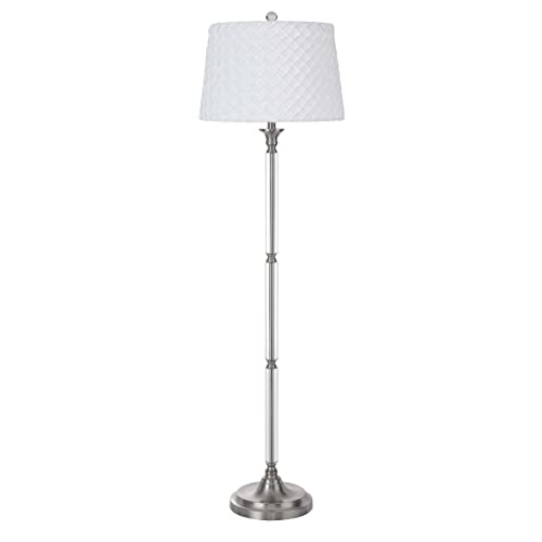 Cal 32in Ruston Table Lamp, Crystal and Metal, Brushed Steel, Model BO-2998FL
