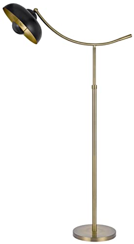 Cal 100W  toid Adjustable Metal Arc Floor Lamp, 38inL x 12.63inW x 66inH, Antique Brass/Dark Bronze, Model BO-3052FL