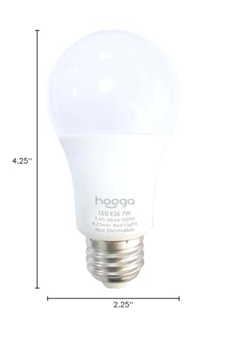 hooga Sleep Light Bulb - 7W Red LED, Blue Light Blocking, Healthy Sleep, Baby Nursery Light, Model: hooga_bulb_red_single_7w