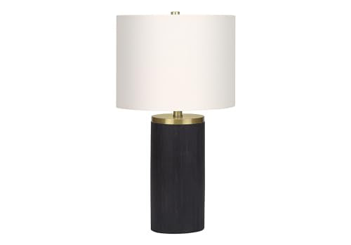 Monarch Specialties 9710 Lightingtable Lamp, Black Concrete, Ivory/Cream Shade, Modern Lighting-24 H Table, 13&quot; L X 13&quot; W X 24&quot; H