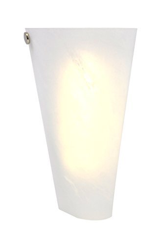 Its Exciting Lighting IEL-4400 Frosted Marble Glass Wall Sconce, Battery Powered, 4 Hour Timer, Conical Design