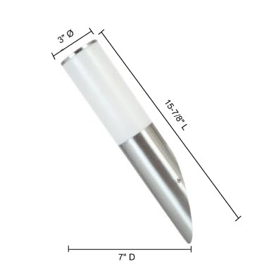 Jesco Lighting Gs20S52 One Light Outdoor Beamer Wall Angle, Brushed Stainless Steel Finish With Opal White Acrylic Glass