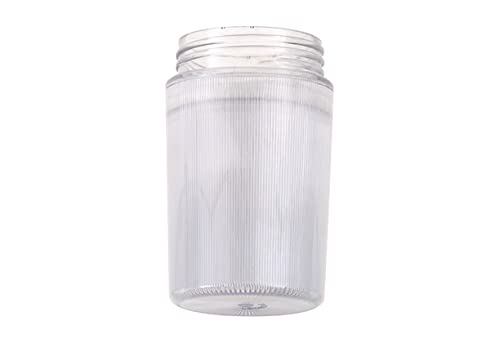 KastLite Acrylic Prismatic Jelly Jar - 6in Downlight, 3.25in Diameter, Ribbed Texture, 4 Pack