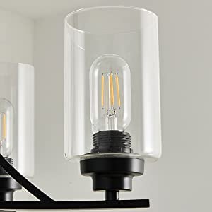 Eietonte 3 Pack Clear Glass Shade, Cylinder Light Fixture Replacement Globe Or Cover With 1-5/8-Inch Fitter,5.5Inch Height 3.5Inch Width Wall Sconce Pendant Light Glass Replacement Fixture