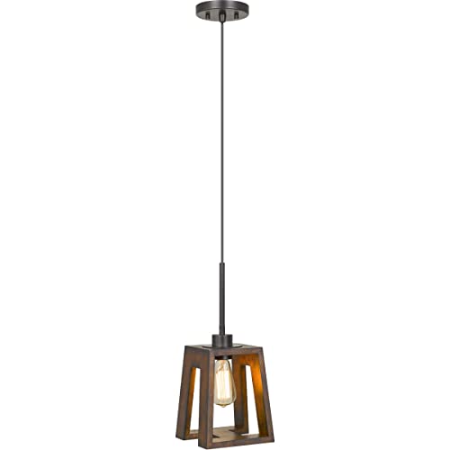 Cal Lighting Fx-3739-1 Transitional One Light Pendant From Biel Collection In Bronze/Dark Finish, 7.00 Inches