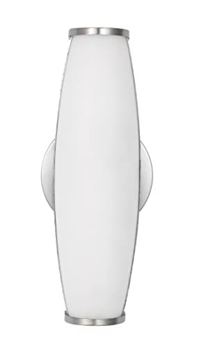 Cal Lighting LA-8030-12 Vanity Light, 13in Height, Acrylic Shade, White, Plastic