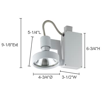 Jesco Lighting Hmh701T6Fl70W Contempo 701 Series Metal Halide Track Light Fixture, T6 36-Degree Flood, 70 Watts, White Finish