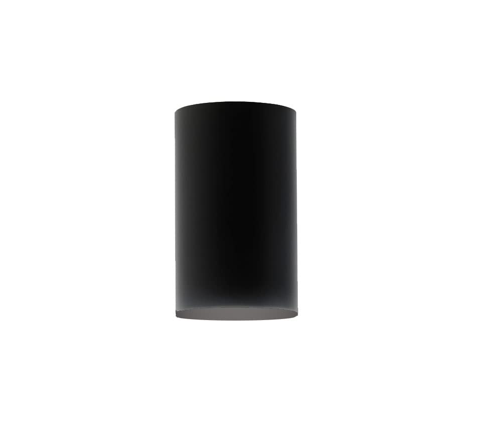 Sunlite 90161 7 Inch Modern Cylinder Flush Mount  Matte Black Finish  Aluminum Shade  Minimalist Design Downlight  60 Watts Max  E26 Bulb (Not Included)  120V  Living Room & Entryways-New