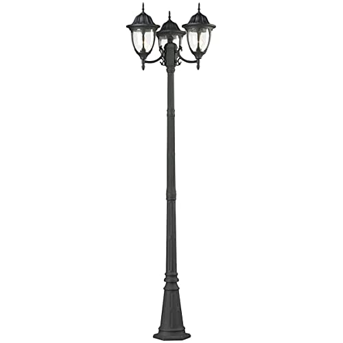 Elk Lighting 45089/3 Central Square 3-Light Outdoor Post Mount, Textured Matte Black, 91&quot;