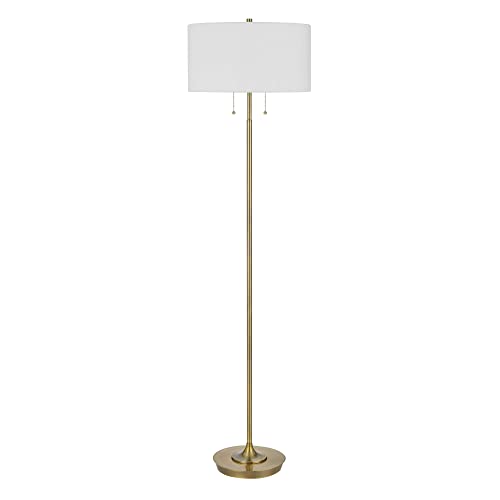 Cal Lighting Kendal Metal Floor Lamp, 17inW x 64inH, Drum Fabric Shade, Model BO-3028FL, Color: Floor Lamp