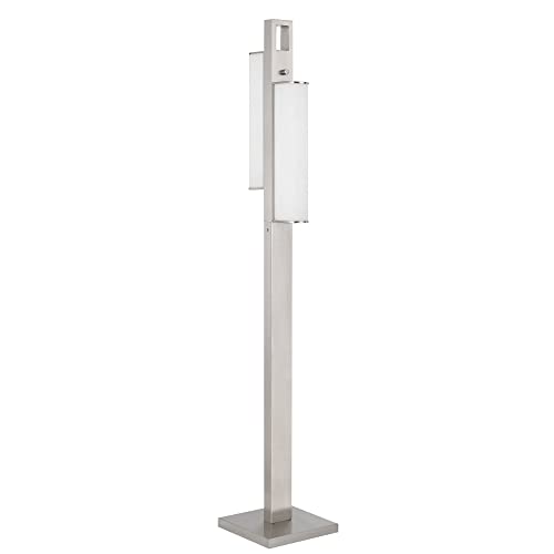 Cal Lighting Zamora Dual LED Floor Lamp with Dimmer Switch, 11inW x 61inH, Metal, Brushed Steel, Model LA-8032FL