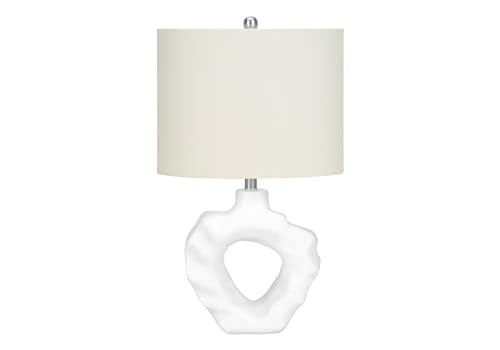 Monarch Specialties I 9727 Lightingtable Lamp, Cream Resin, Ivory/Cream Shade, Modern