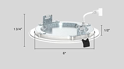 RAB Lighting Edge-Lit Wafer 6" Adjustable CCT LED Light, 2700-5000K, Smooth Aluminum, Model WFRL6R139FA120WS