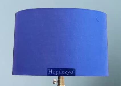 Hopdezyo Italian Wooden Tripod Floor Lamp with Home Decor Blue Drum Shade, Bulb, Wiring, E27 Holder Included, Pack of 1