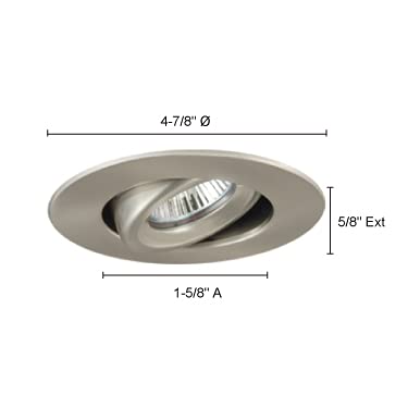 Jesco Lighting Tm408St 4-Inch Aperture Low Voltage Trim Recessed Light, Adjustable Gimbal Ring, Satin Chrome Finish