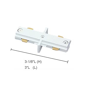 Jesco Lighting Hijwh Accessory - Mini I-Connector, Track Options: H - 3-Wire Single Circuit Trac, Choose Finish: Wh: White