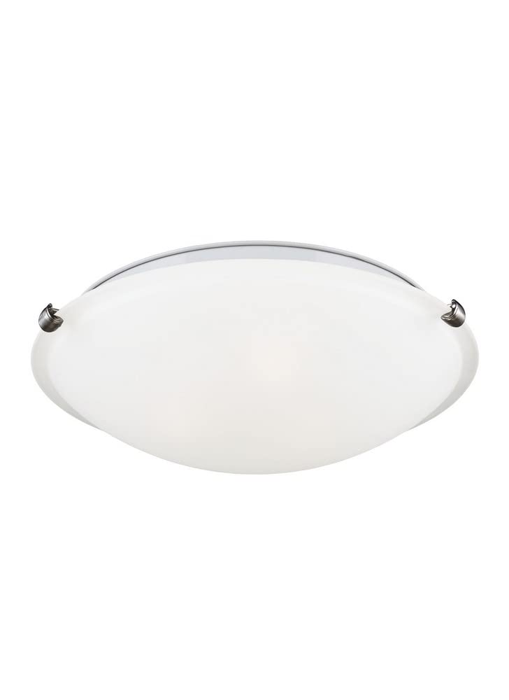Sea Gull Lighting 7543502EN3-962 Clip Flush Mount Ceiling Fixture, Two - Light, Brushed Nickel Finish