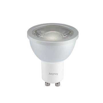 Anyray® 5-Watt (50-Watt) MR16 LED Indoor Spot GU10 Base, 120-Volt Light Bulb, Dimmable Twist and Lock Base
