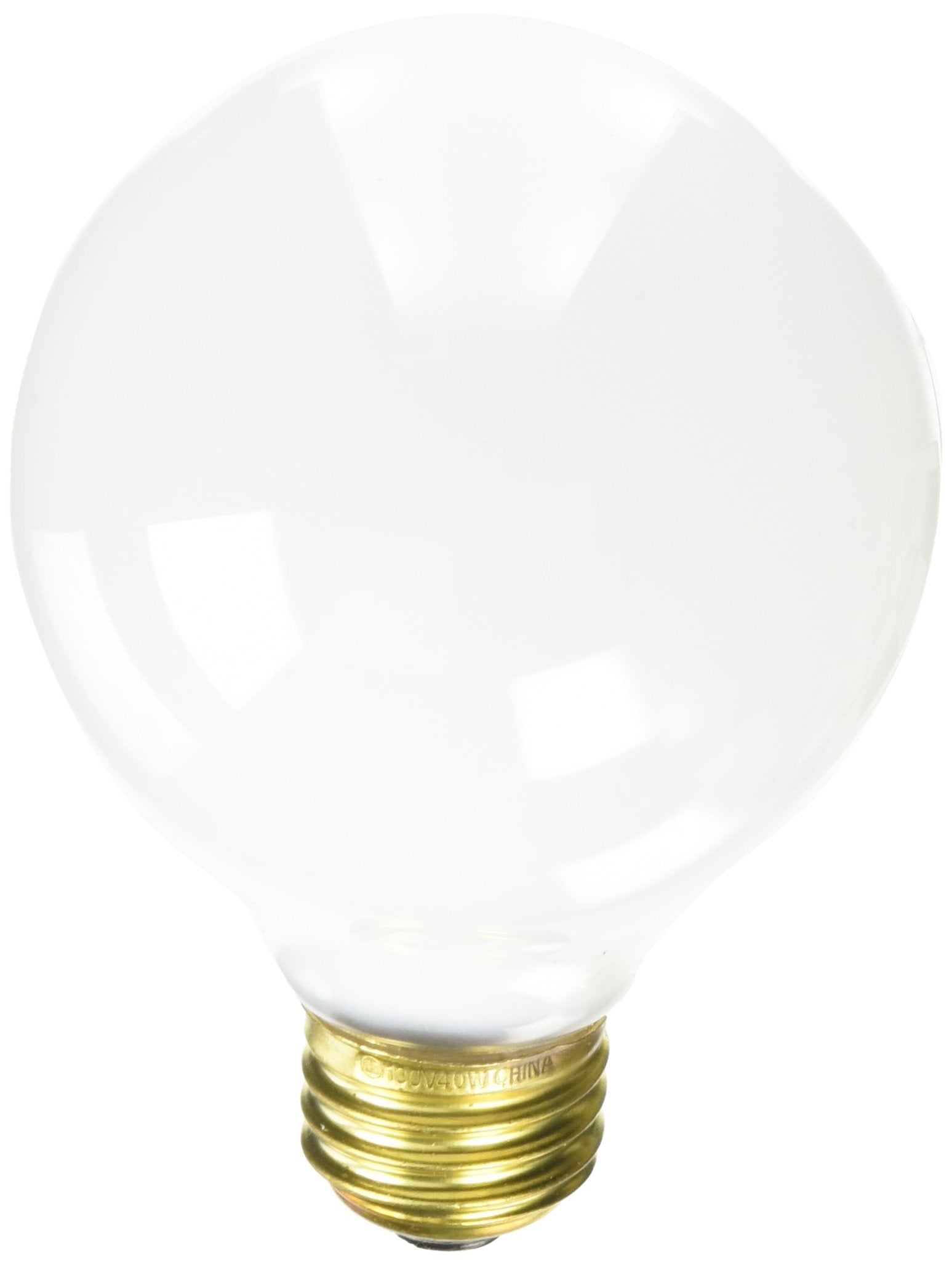 Bulbrite Incandescent G25 Light Bulb, White, E26 Medium Screw Base, 1 Count