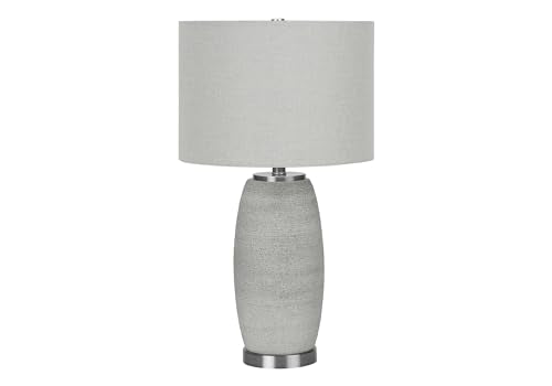 Monarch Specialties 9711 Lightingtable Lamp, Grey Ceramic, Shade, Modern Lighting-25 H Table, 14&quot; L X 14&quot; W X 25&quot; H