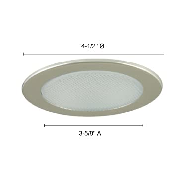 Jesco Lighting Tm412Wh 4-Inch Aperture Low Voltage Trim Recessed Light, Albalite Glass For Shower, White Finish