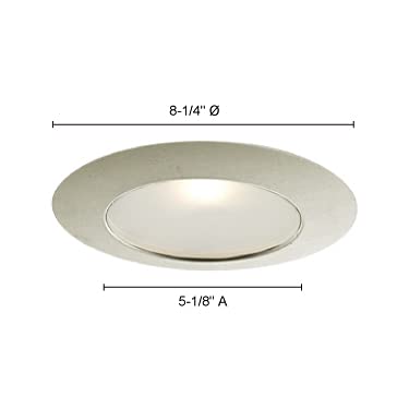 Jesco Lighting Tm616Wh 6-Inch Aperture Line Voltage Trim Recessed Light, Flat Frosted Opal Glass For Shower, White Finish