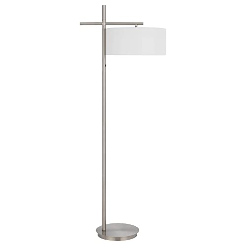 Cal Lighting Laval Floor Lamp, 16inW x 62inH, Brushed Steel, Metal, Model LA-8039FL