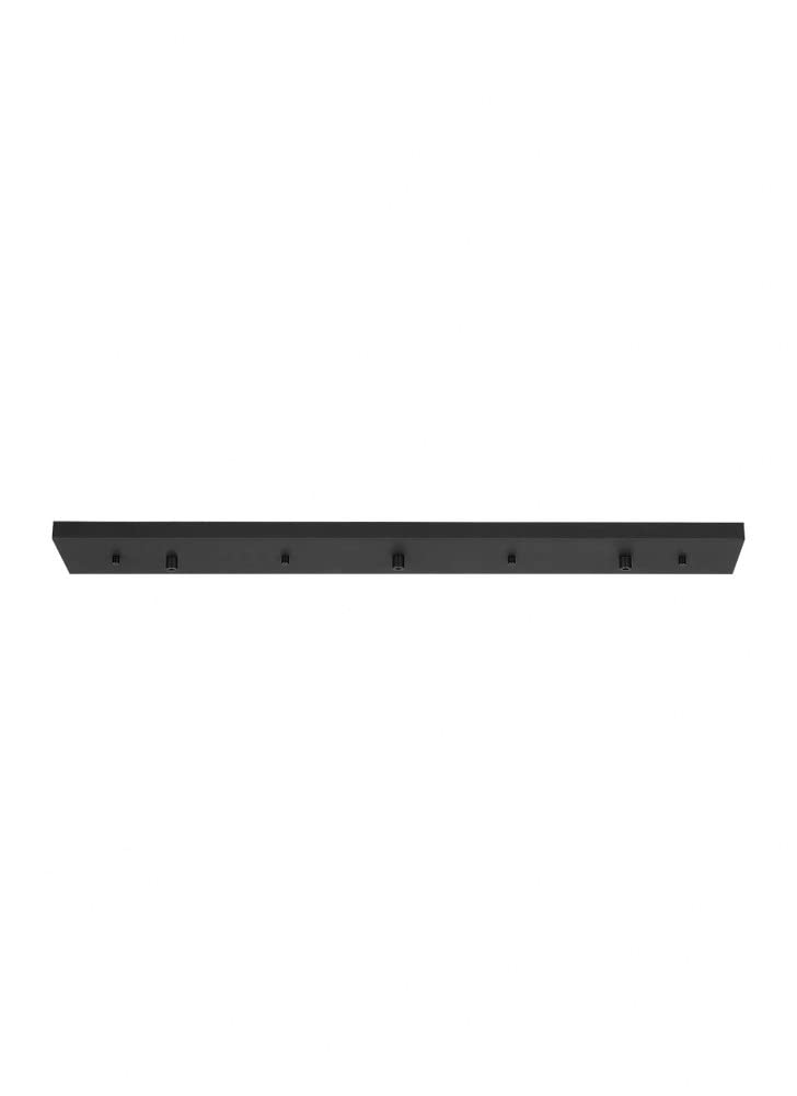 Generation Lighting 7449603-112 Accessory - 36 Inch 3 Port Linear Canopy, Midnight Black Finish, Steel Construction, Damp Rated,