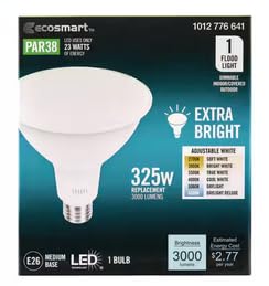 Generic PAR 38 Dimmable LED Floodlight Bulb, 325W Equivalent, Selectable 2700K-6500K, Plastic, Model 1006 305 867,