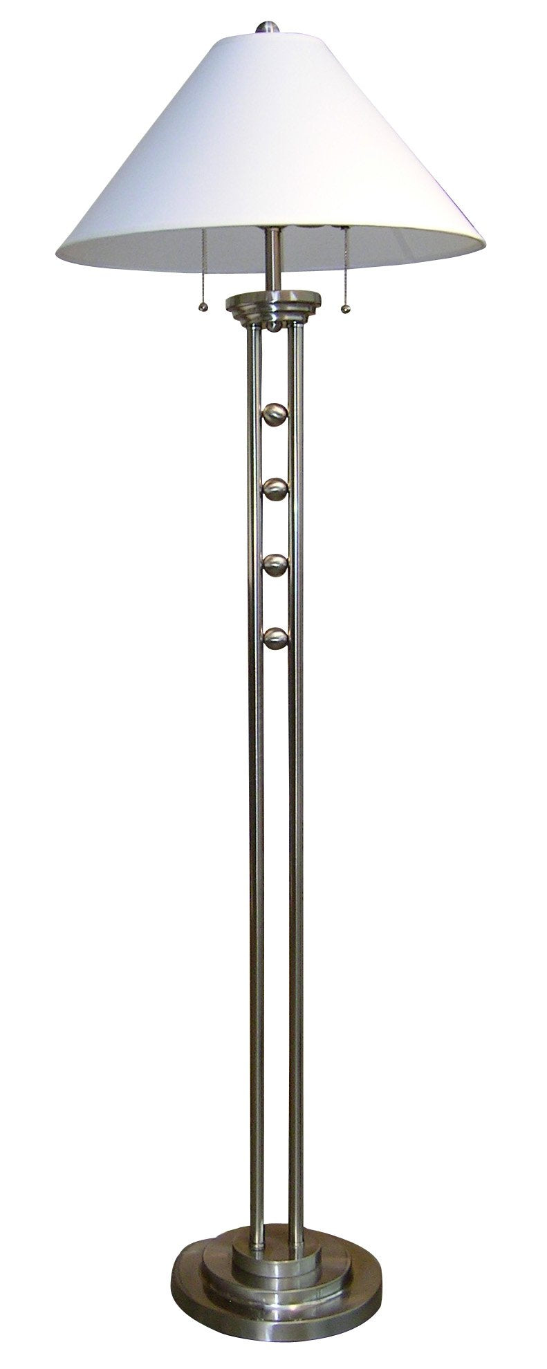Ore International 6231Fsn Metal Floor Lamp, Silvertone