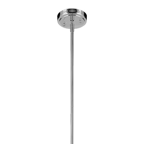 Everly 19.75 1-Light Bell Pendant With Clear Seeded Glass In Chrome, For Kitchen Island, Dining Nook, Bedroom, (19.75 X 13.75) 4