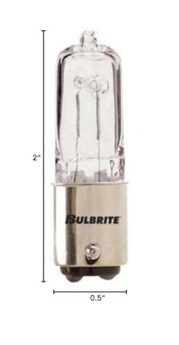 Bulbrite Q50Cl/Dc 50-Watt Dimmable Halogen Jd Type T4, Double Contact Bayonet Base, Clear [6 Pack]