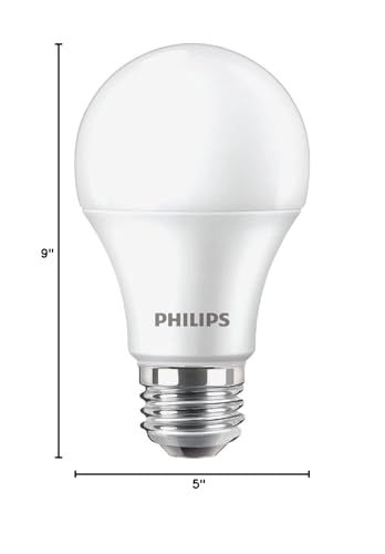 Philips Led Frosted Non Dimmable A19 Light Bulb - Pack Of 4 - Eyecomfort Flicker Free - 11W=75W - 1000 Lumen - Soft White (2700K