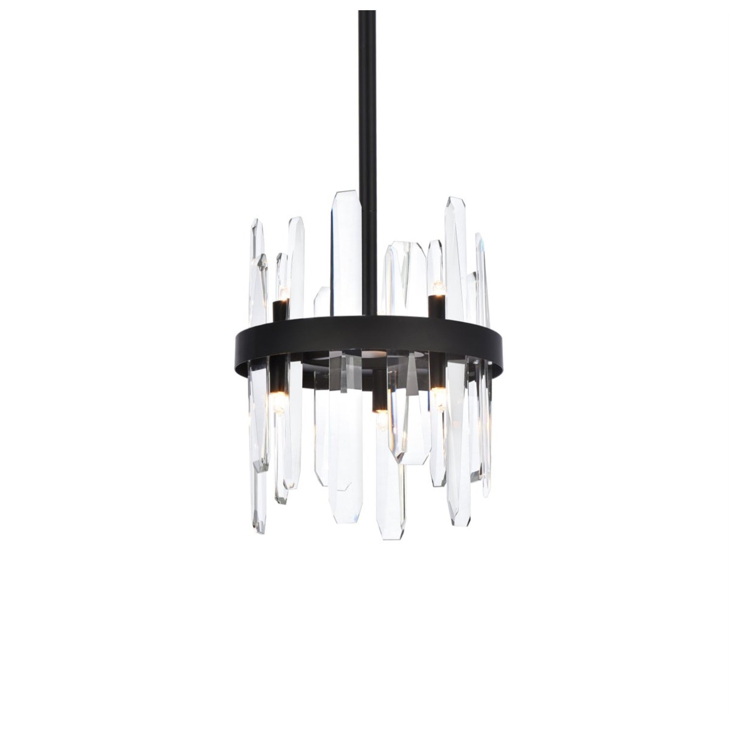 Elegant Lighting Serena 10in Crystal Round Pendant - Black, Model 2200D10BK, Decorative Home Lighting