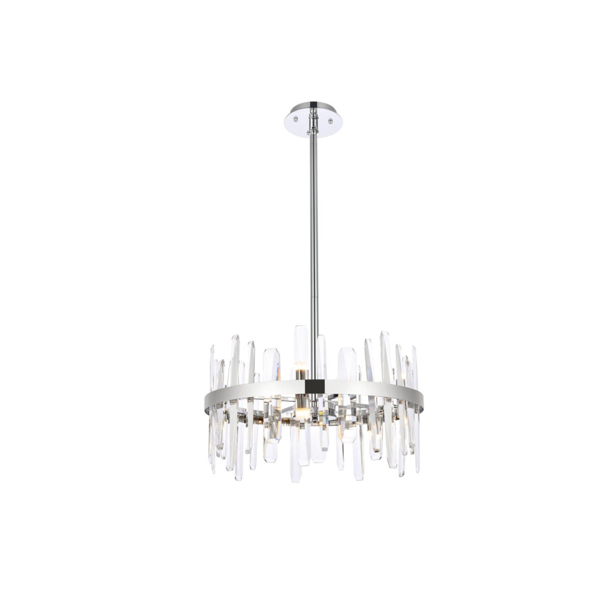 Elegant Lighting Crystal Round Pendant Light 20inx20inx12in Chrome Model 2200D20C