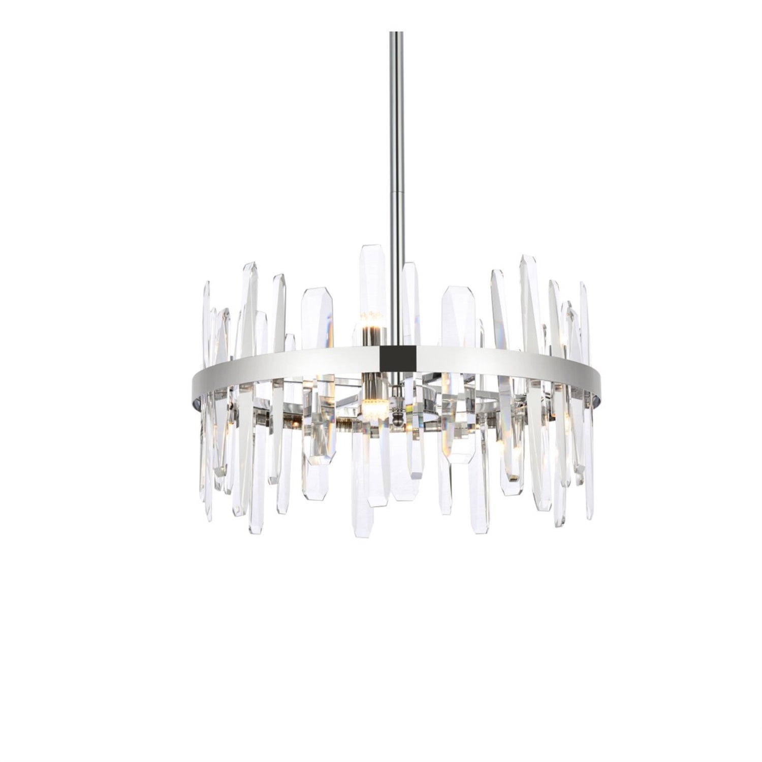 Elegant Lighting Crystal Round Pendant Light 20inx20inx12in Chrome Model 2200D20C