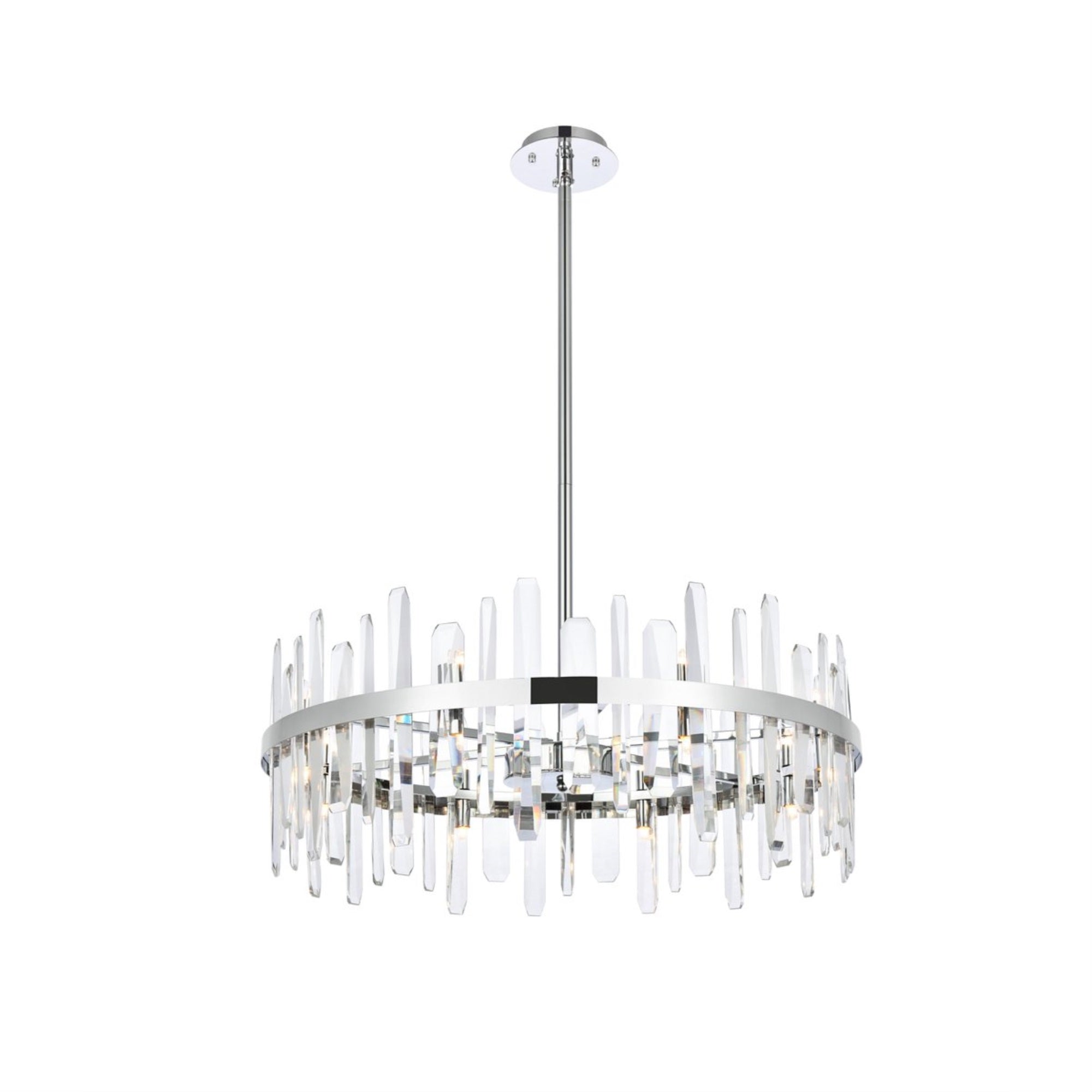 Serena 32 inch crystal round chandelier in chrome
