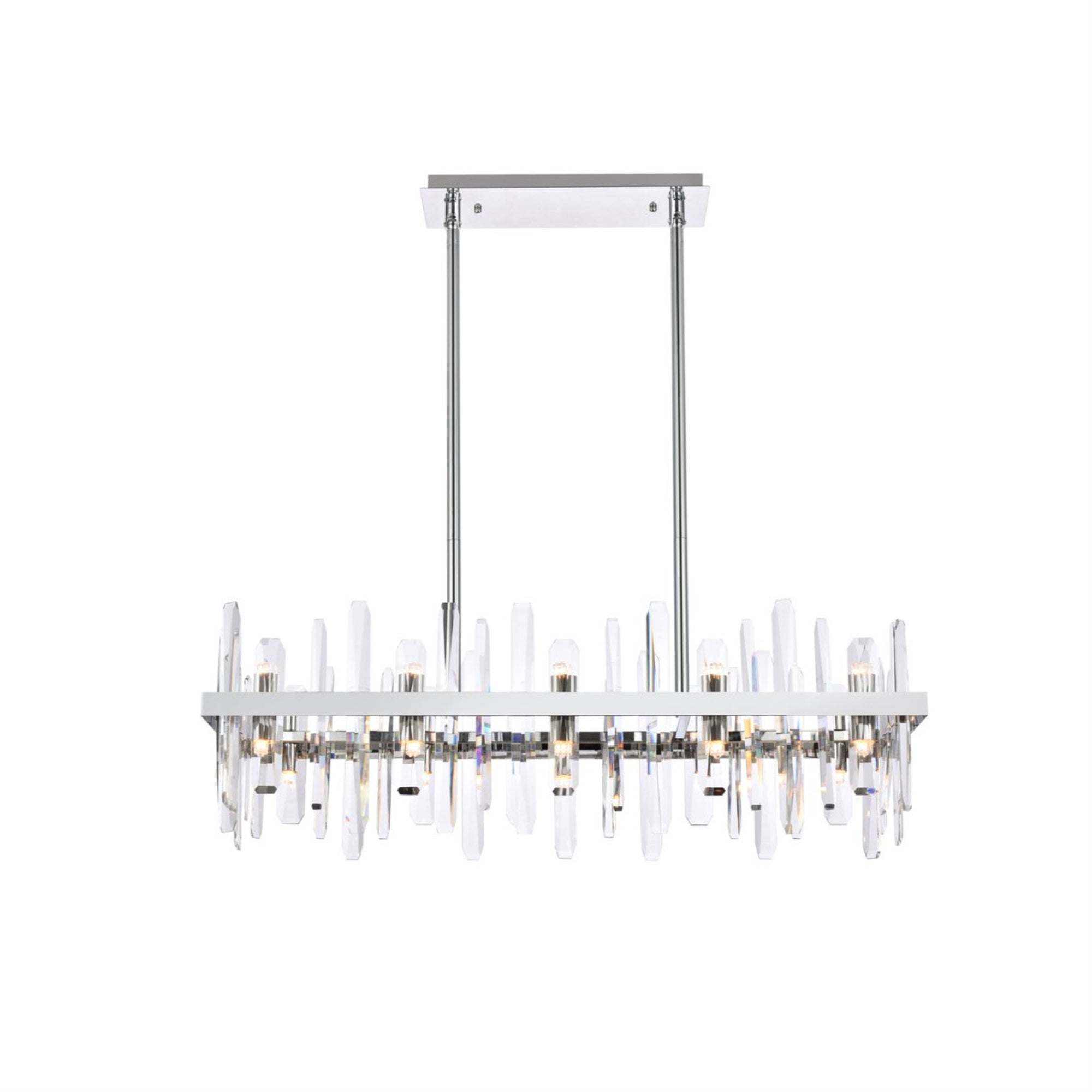 Serena 36 inch crystal rectangle chandelier in chrome