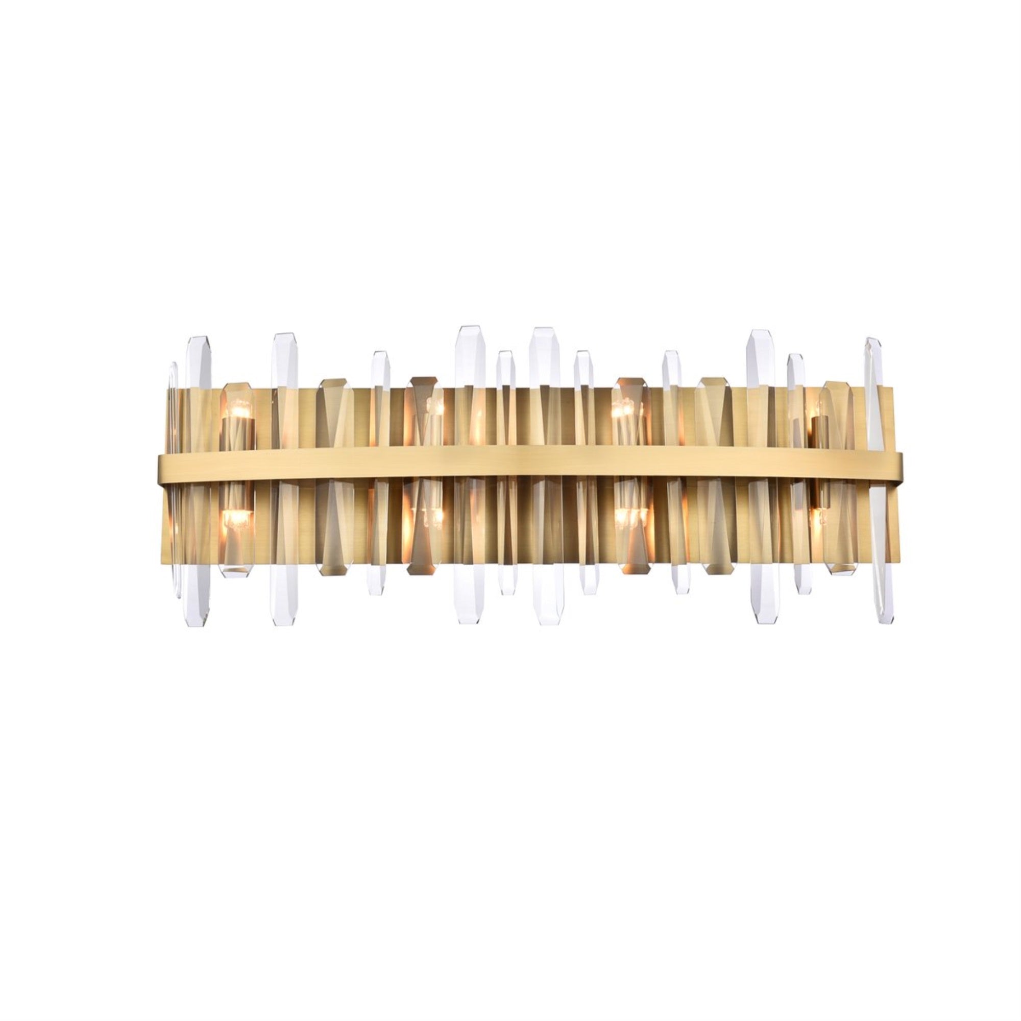 Elegant Lighting Modern Crystal Bath Sconce 30in Satin Gold Model 2200W30SG