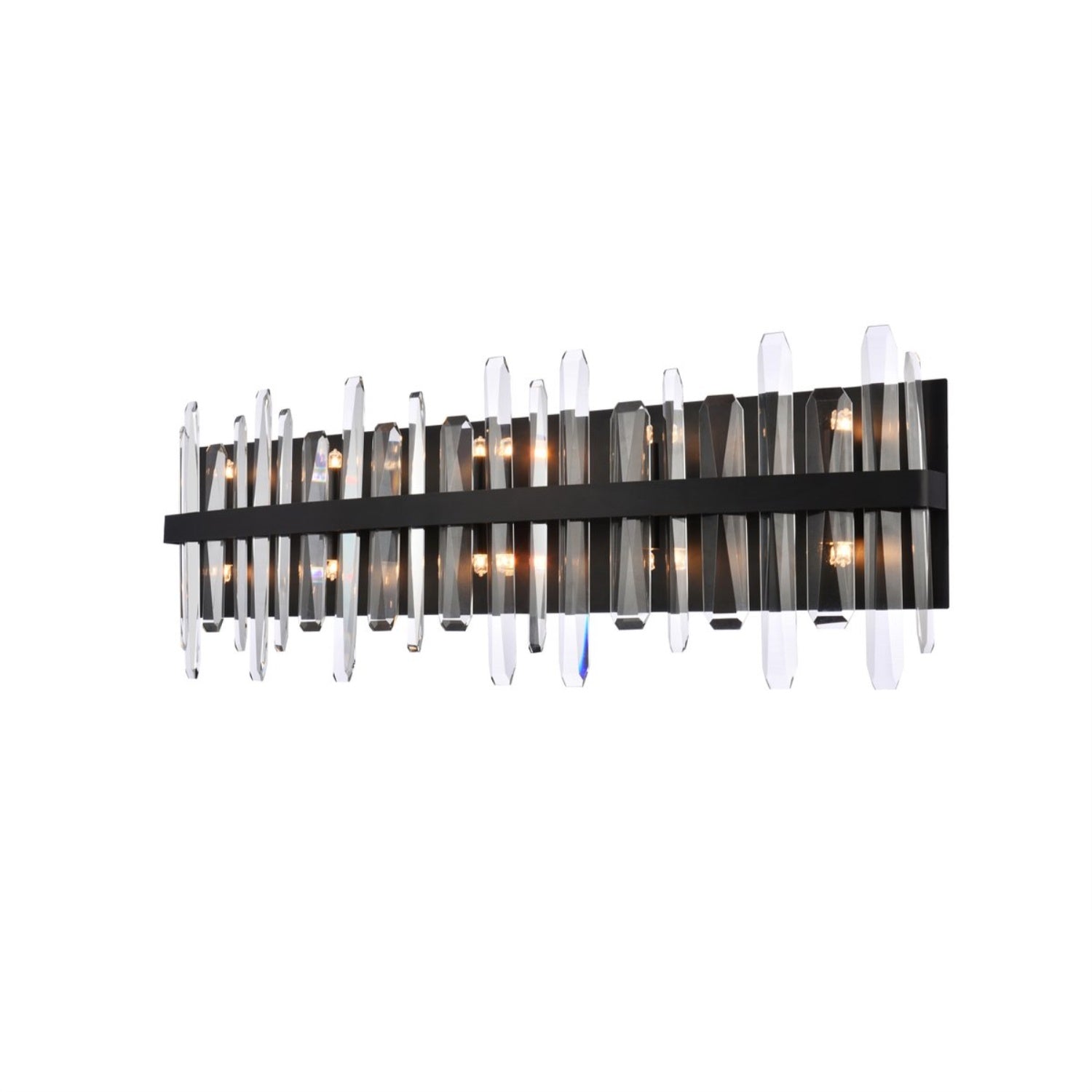 Serena 36 inch crystal bath sconce in black