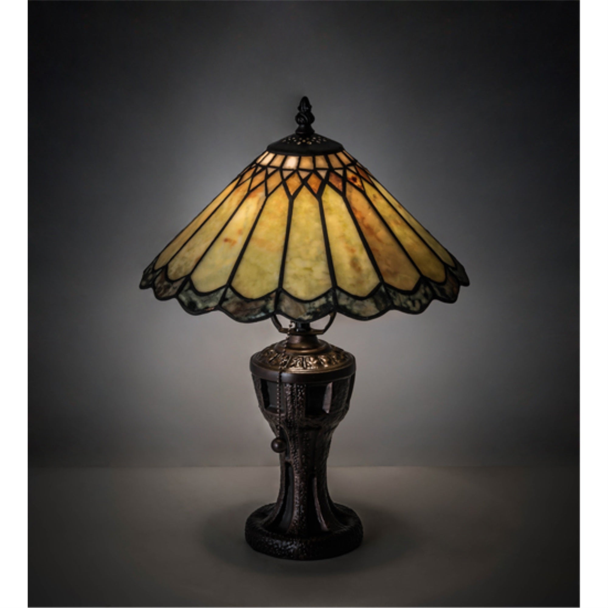 17 inch High Carousel Jadestone Table Lamp