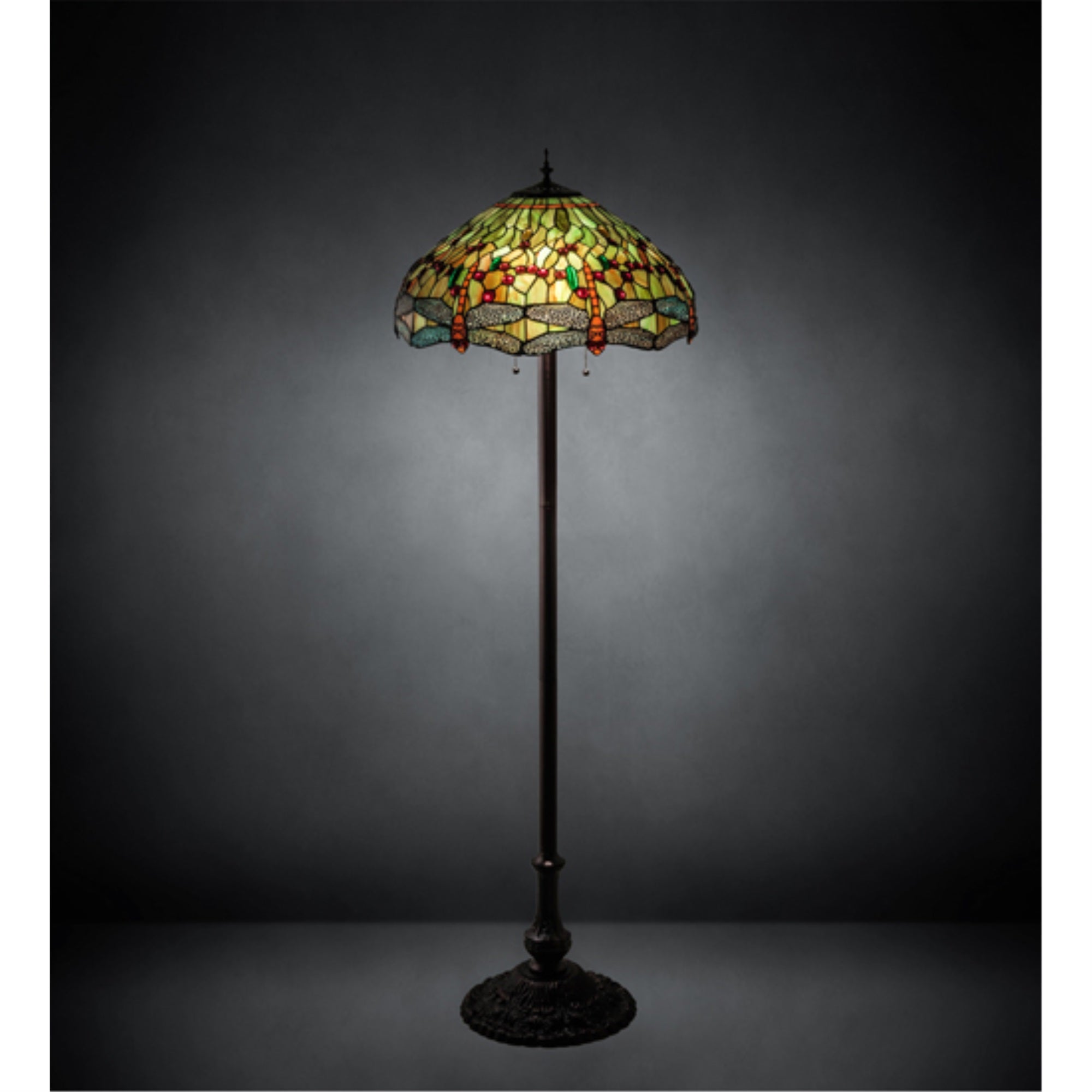 Meyda Tiffany Three Light Floor Lamp, Mahogany Bronze Finish, Model 229131, 20 inches, Metal