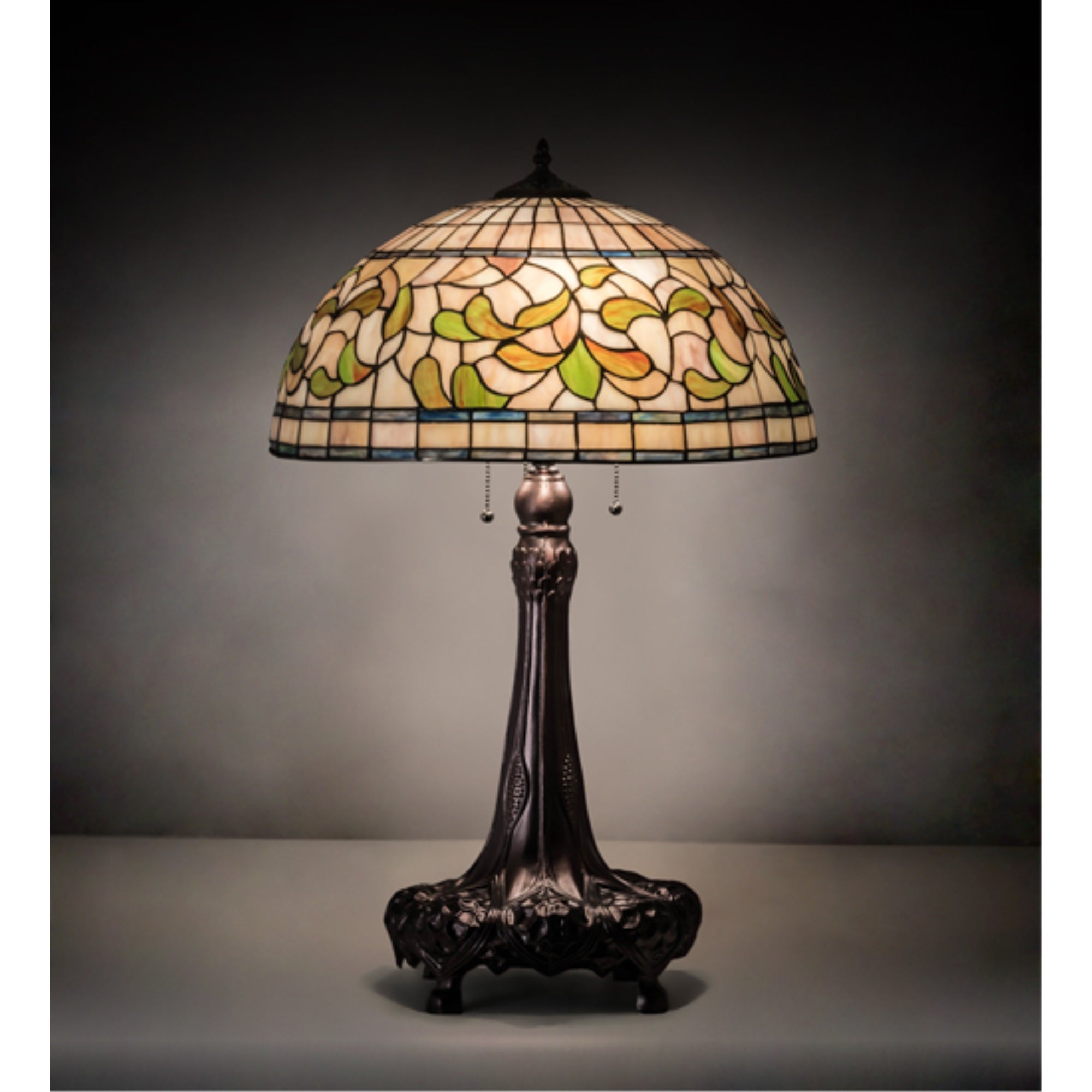 31 inch High Tiffany Turning Leaf Table Lamp
