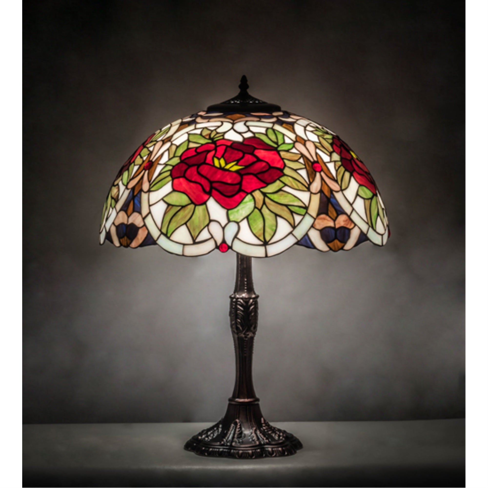 26 inch High Renaissance Rose Table Lamp